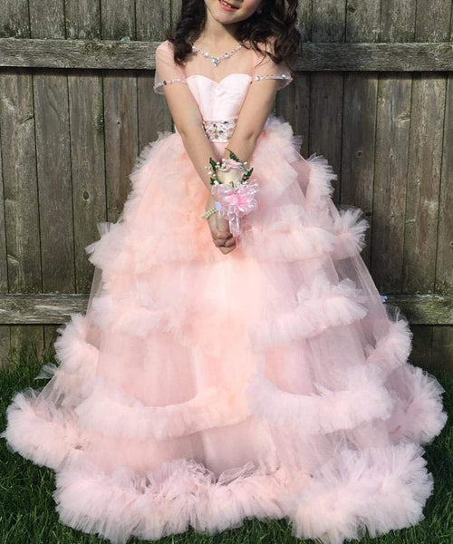  Stunning V-Back Luxury Pageant Tulle Ball Gowns for Girls 2-12  Year Old: Clothing, Shoes & Jewelry